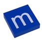Modulex Tile 4 x 4 with White 'm' print, without Internal Supports