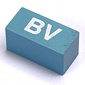 Modulex Tile 1 x 2 with White 'BV' print, without Internal Supports