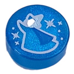 Tile Round 1 x 1 with Blue Fairy Godmother print