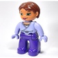 Duplo Figure Bob / Pageboy Hair Reddish Brown, with Dark Purple Legs, Wrap Top with Necklace, Light Lilac Hands