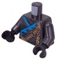 Torso, Ninja Robes, Medium Azure Trim, Dark Tan Strap, Gold Chain print, Pearl Titanium Arms, Black Hands