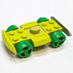 Vehicle Base 4 x 6 Racer Base with Bright Green Wheels