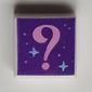 Tile 1 x 1 with Bright Pink '?' Question Mark, Dark Purple Background print