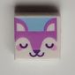 Tile 1 x 1 with Medium Lavender Fox print