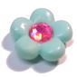 Clikits Icon, Flower 2 x 2 Small, 5 Petals with Pin [Frosted] Trans-Pink Center Facet Gem