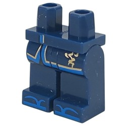LEGO part 970c05pr0005 Hips and Dark Blue Legs with print in Earth Blue/ Dark Blue