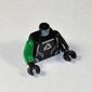 Torso, Odd Arms, Shirt with Alpha Team Arctic Logo, Silver Lines Print, Left Black Arm, Right Green Arm, Black Hands