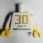 Torso '30 years in Mall of America' Print / Collar and LEGO Square Logo Print, White Arms, Yellow Hands