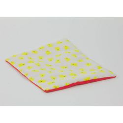 Duplo Blanket Dual Sided with Yellow Bow / Yellow Teddy Bear on White Background Print