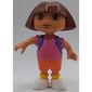 Duplo Figure Dora the Explorer, with Pink Shirt, Orange Shorts, and Purple Backpack Print