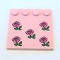 Plate Special 4 x 4 with Studs on One Edge and Roses Print