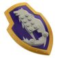 Large Figure Shield, 2 x 4 Brick Relief, Danju Wolf with Dark Purple and Gold Print