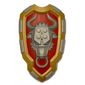 Large Figure Shield, 2 x 2 Brick Relief, Bull with Red and Metallic Gold Print