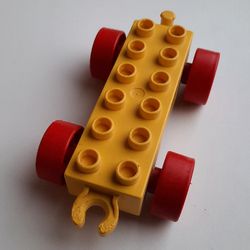 LEGO PART 2312c02 Duplo Car Base 2 x 6 with Open Hitch End and Red ...