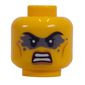 Minifig Head, Dark Bluish Grey Eyeshadow with Angry Clenched Teeth / Stern Print