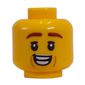 Minifig Head Reddish Brown Eyebrows, Smirk / Nervous Smile print