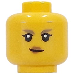 LEGO part 28621pr0087 Minifig Head Mira with print in Bright Yellow/ Yellow