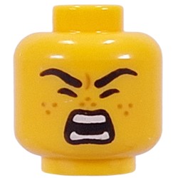 LEGO PART 28621pr9494 Minifig Head Black Eyebrows, Freckles, Lopsided ...