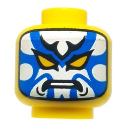 LEGO part 28621pr9508 Minifig Head Kabuki Harumi with print in Bright Yellow/ Yellow