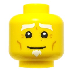 LEGO part 28621pr9513 Minifig Head First Spinjitzu Master with print in Bright Yellow/ Yellow