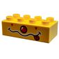 Duplo Brick 2 x 4 with Red Nose, Squiggly Mouth and Red Tongue Print