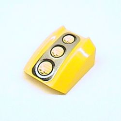 Slope Curved 2 x 2 with Lip, No Studs with Gray Fade Triple Headlight Print