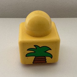 Primo Brick 1 x 1 with Giraffe Head / Palm Tree Print