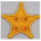 Duplo Sheriff Star with 2 x 2 Studs on Front, and Clip on Back (For Humans)