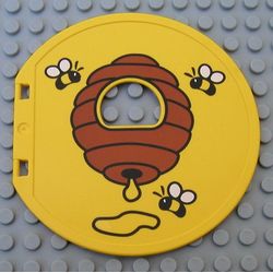 Duplo Ball Tube Exit Door with Bees and Hive Print