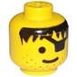 Minifig Head Pirate, Eyepatch, Stubble, Black Hair Print [Solid Stud]