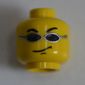Minifig Head Snap Lockitt, Glasses with Small Black Sunglasses, Smirk Print [Blocked Open Stud]