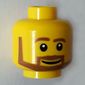 Minifig Head, Beard Brown Angular with White Pupils and Grin Print [Blocked Open Stud]