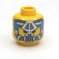 Minifig Head Hydronaut, Blue and Silver Mask Type 2 Print