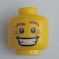 Minifig Head, Brown Eyebrows, White Pupils, Smile Wrinkles and Wide Open Smile Print