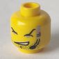 Minifig Head Dash, Open Mouth, Stubble, Thin Eyes and Headset Print