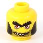 Minifig Head Mad Scientist, Sideburns and Evil Smirk / Glasses and Large Grin with Teeth Print
