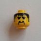 Minifig Head Ngan Pa, Moustache Fu Manchu, Black Hair, Eyebrows Print