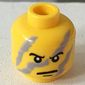 Minifig Head Shadow, Angry Eyebrows and Gray Camouflage Print [Blocked Open Stud]