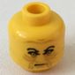 Minifig Head Palpatine (Emperor), Angry Black Eyebrows, Brown Wrinkles Print