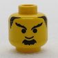 Minifig Head Knight, Bushy Goatee and Eyebrows Print [Blocked Open Stud]