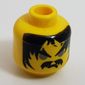 Minifig Head Cedric the Bull, Moustache Gray Eyes, Frown Print [Blocked Open Stud]