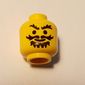 Minifig Head Knight, Moustache Wavy, Goatee and Bushy Eyebrows Print [Blocked Open Stud]