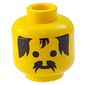 Minifig Head Forestman / Knight, Moustache and Forehead Tuft Print [Blocked Open Stud]