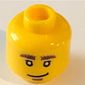 Minifig Head, Bushy Eyebrows and Goatee / Worried Print [Hollow Stud]