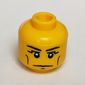 Minifig Head Pharaoh, Vertical Cheek Lines, Slight Frown, Chin Dimple and White Pupils Print