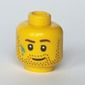 Minifig Head, Beard Stubble, Brown Eyebrows and Paint Stains