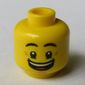 Minifig Head Ronny, Eyebrows, Crow's Feet, Open Mouth Smile with Corners / Queasy Face with Sweat Drop Print