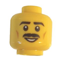 Lego Part 3626cpr2463 Minifig Head Fred Finley, Mustache, Eyebrows 