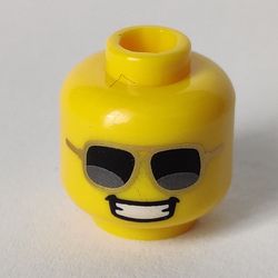 Lego Part 3626cpr2536 Minifig Head Firework Guy, Smile Grin, Full Teeth 