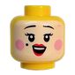 Minifig Head Rococo Aristocrat, White Face Paint, Bright Pink Cheeks, Red Lips, Closed Mouth / Open Mouth Smile print